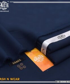 Grace Wash & Wear Fabric – Navy Blue | Premium 4 Meter Unstitched Suit