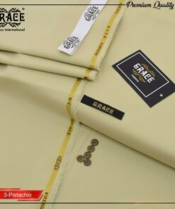 Grace Wash & Wear Fabric – Soft Pistachio  | Premium 4 Meter Unstitched Suit