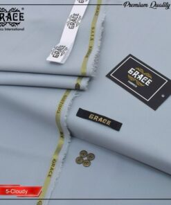 Grace Wash & Wear Fabric – Mist Blue  | Premium 4 Meter Unstitched Suit