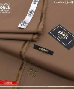 Grace Wash & Wear Fabric – Camel Brown | Premium 4 Meter Unstitched Suit