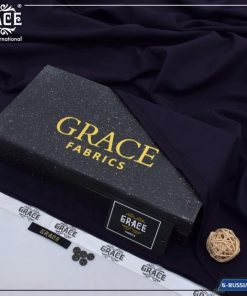 Grace Wash & Wear Fabric – Russian Blue | Premium 4 Meter Unstitched Suit