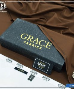 Grace Wash & Wear Fabric – Mocha Brown | Premium 4 Meter Unstitched Suit