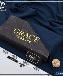 Grace Wash & Wear Fabric – Denim Blue | Premium 4 Meter Unstitched Suit