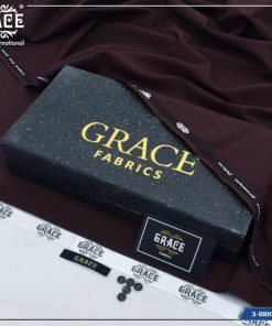 Grace Wash & Wear Fabric – Brick Maroon | Premium 4 Meter Unstitched Suit