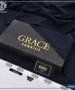 Grace Wash & Wear Fabric – Pastel Navy | Premium 4 Meter Unstitched Suit